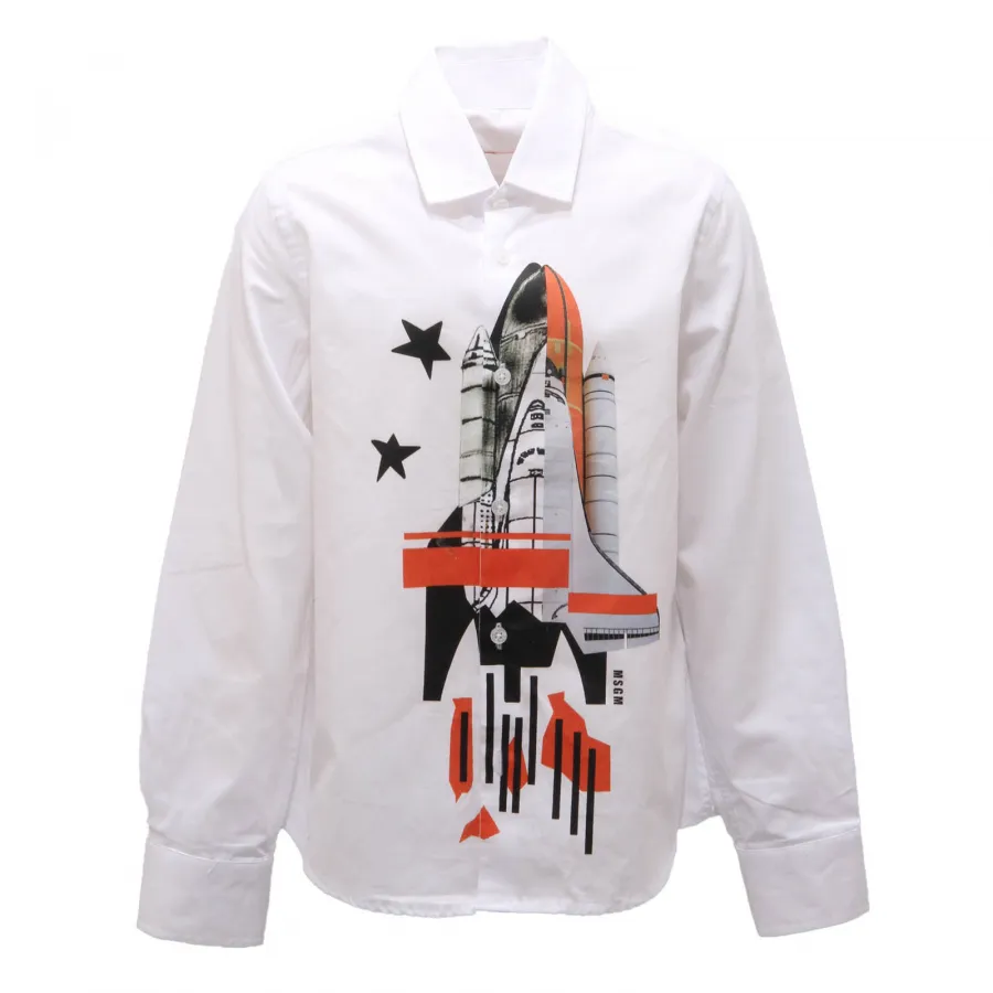 8253AO camicia bimbo MSGM POPELINE boy kid shirt