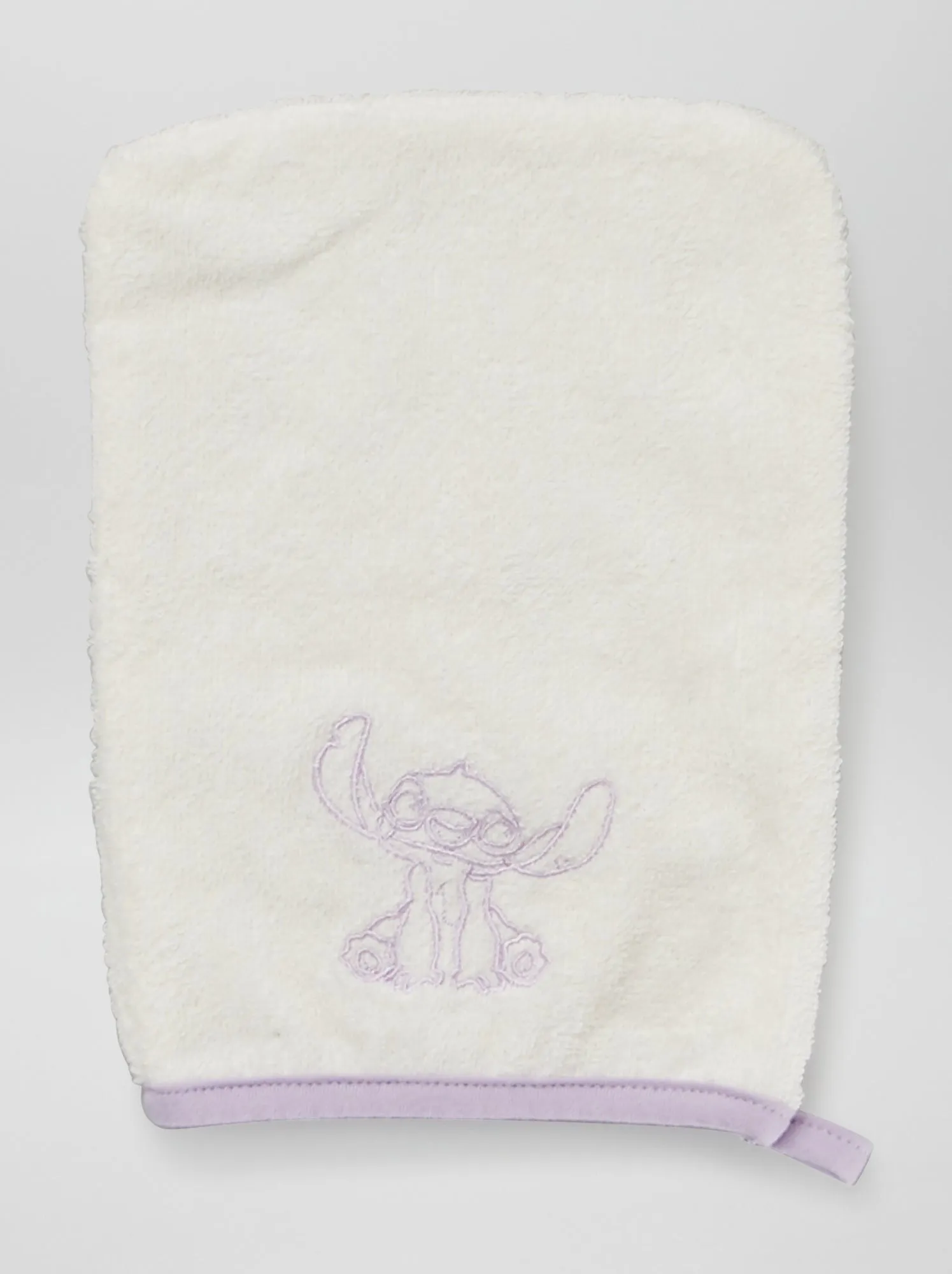Accappatoio + guanto da bagno 'Stitch' - VIOLA