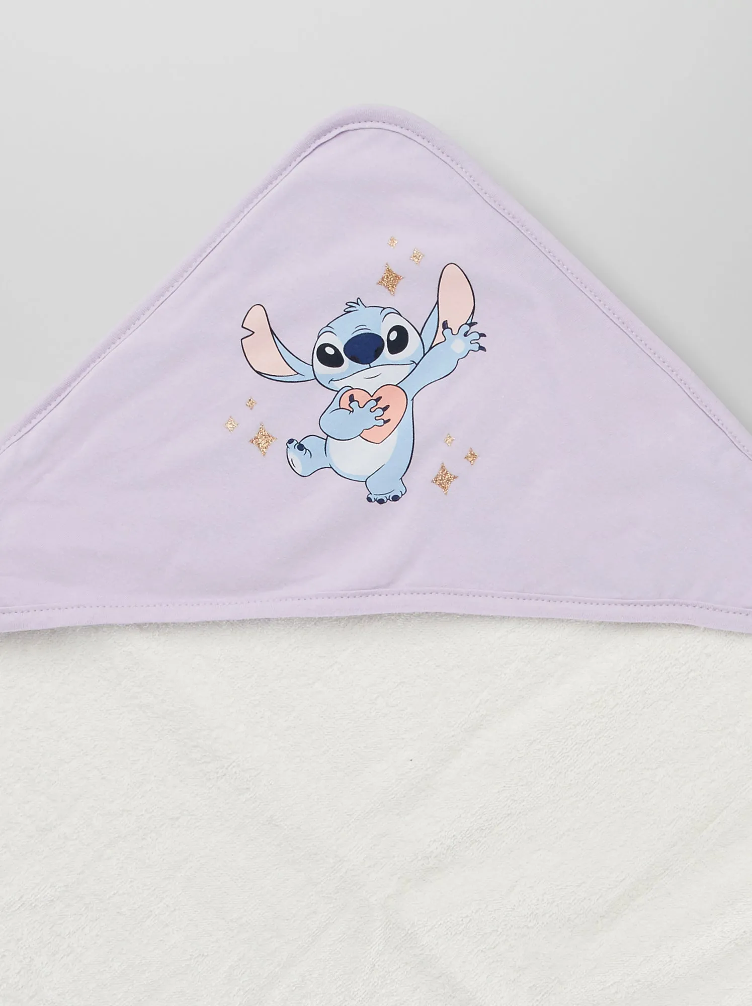 Accappatoio + guanto da bagno 'Stitch' - VIOLA