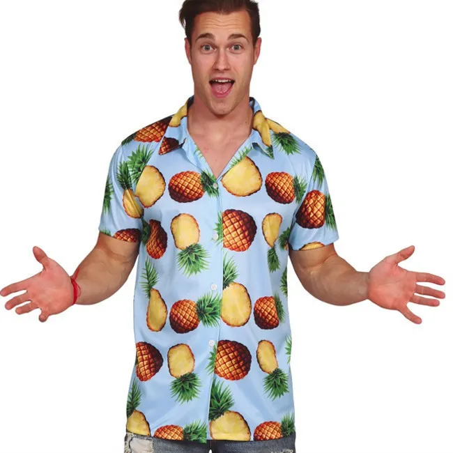 Maglietta hawaiana con ananas per adulti