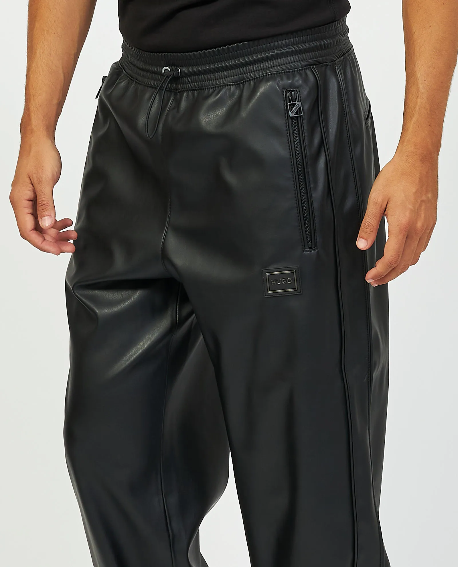 Pantaloni della tuta Hugo elasticizzati in similpelle