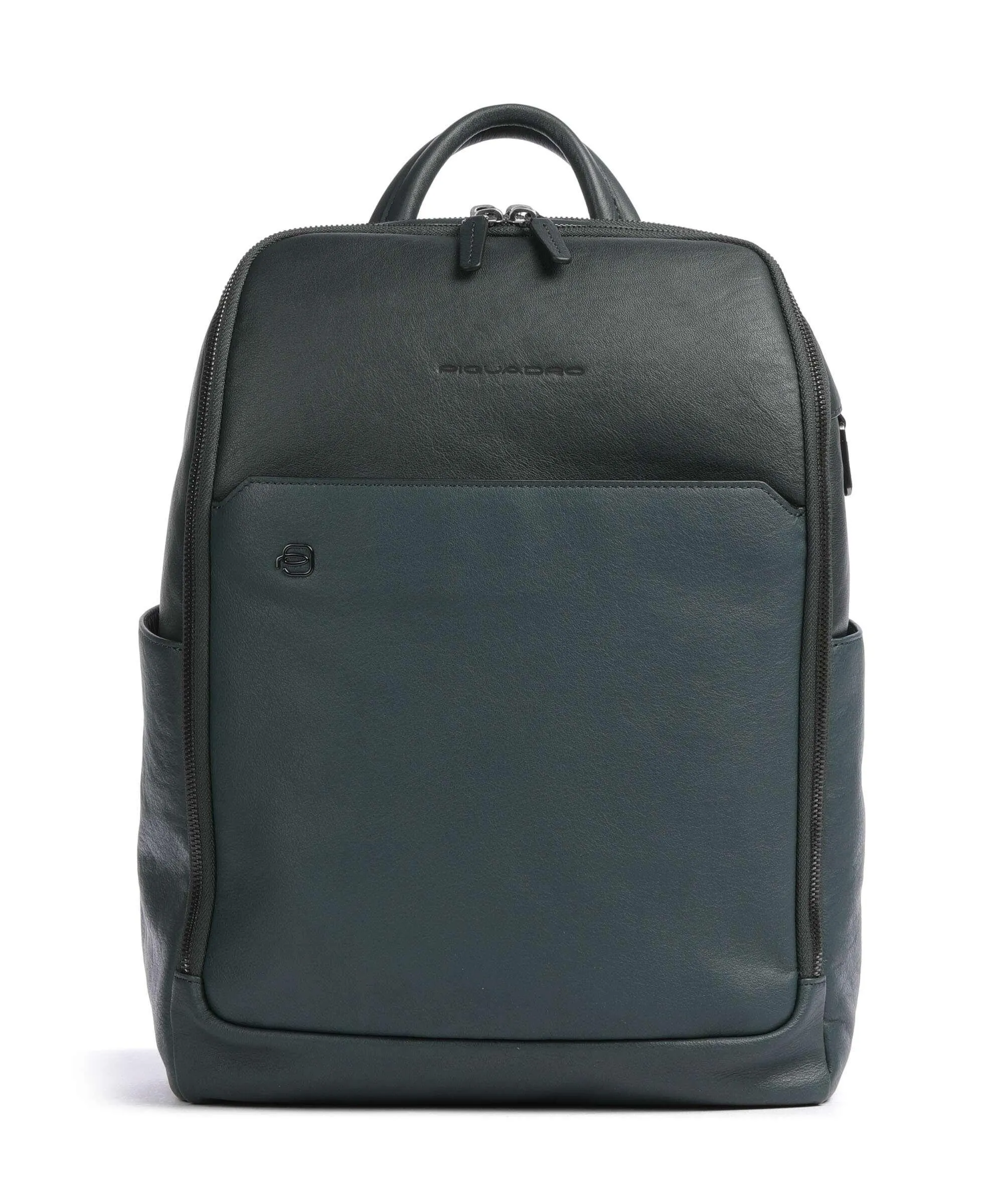  Piquadro Black Square Zaino 14″ pelle di vacchetta finemente grana verde scuro  