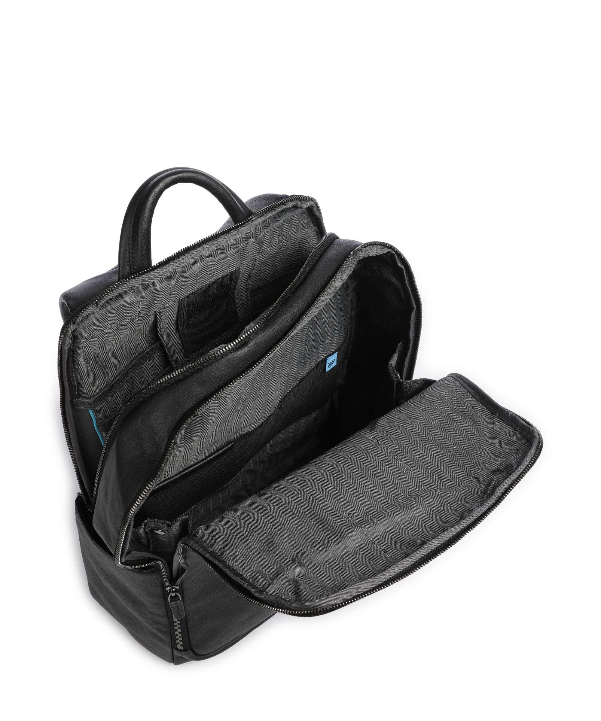  Piquadro Black Square Zaino 15″ pelle di vacchetta finemente grana nero  